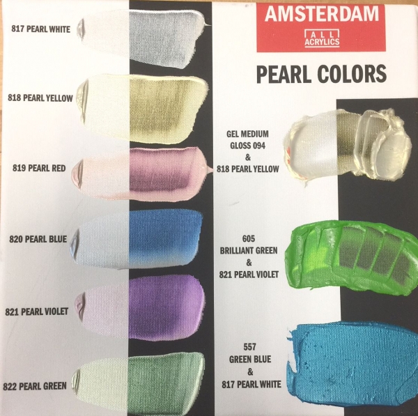 Acrylfarben mit Perlmutteffekt - Set Amsterdam