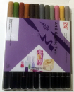 Kuretake ZIG Art & Graphic Twin Aquamarker 12er Set Natur