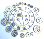 Steampunk Ziffernblatt ø 17.7 cm,  Zeiger, Zahnräder